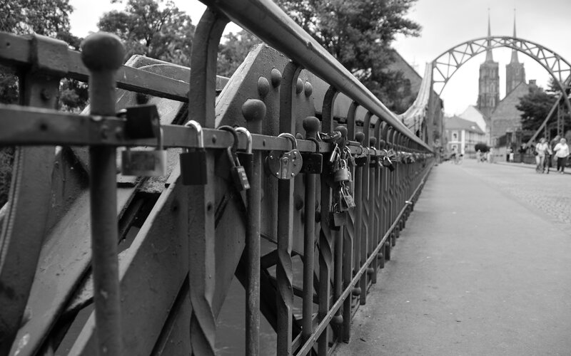 Love locks on a bridge