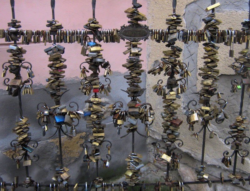 Love locks on a bridge