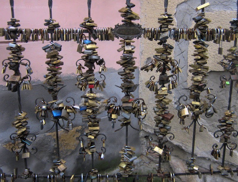 Love locks on a bridge