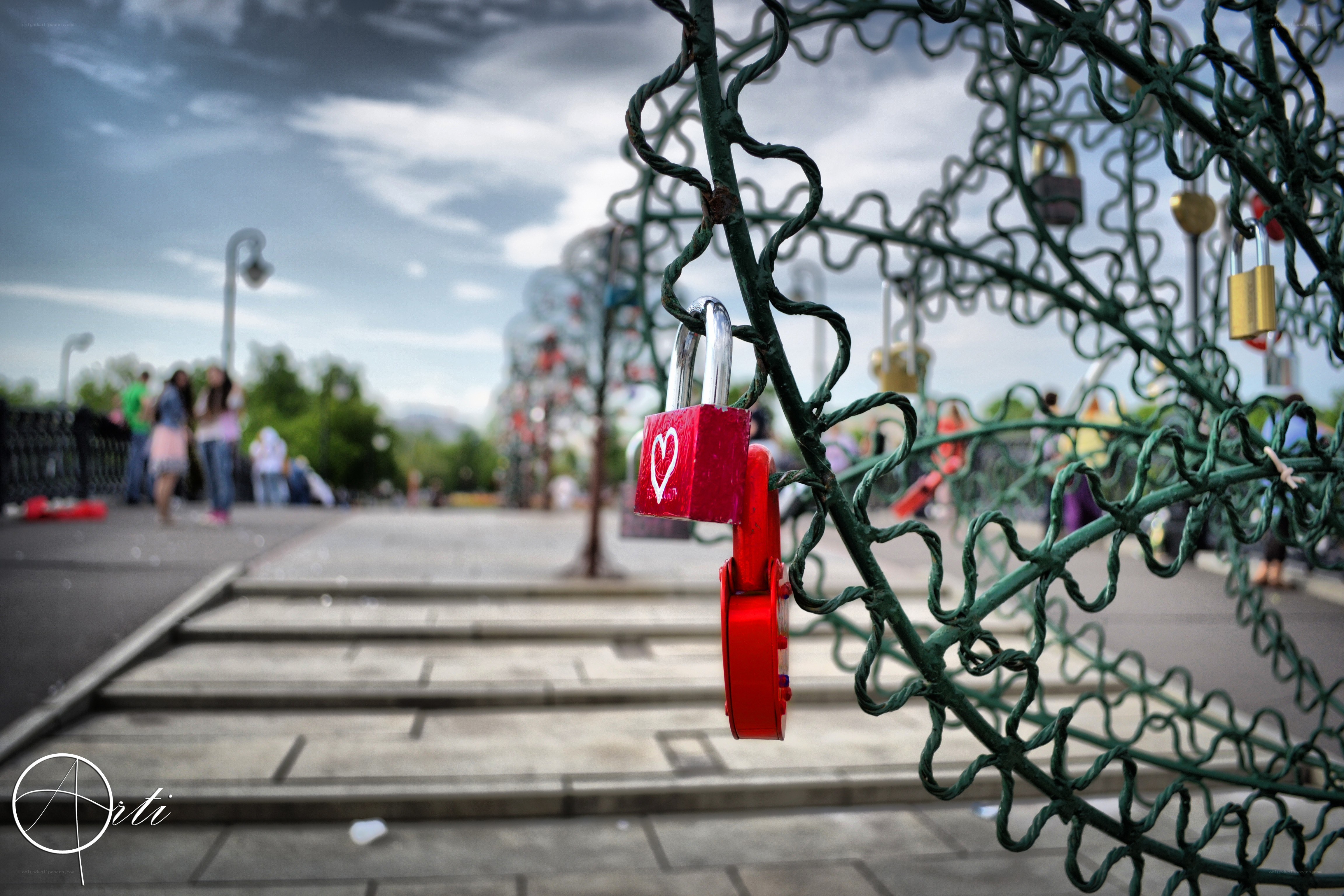 Love locks on a bridge