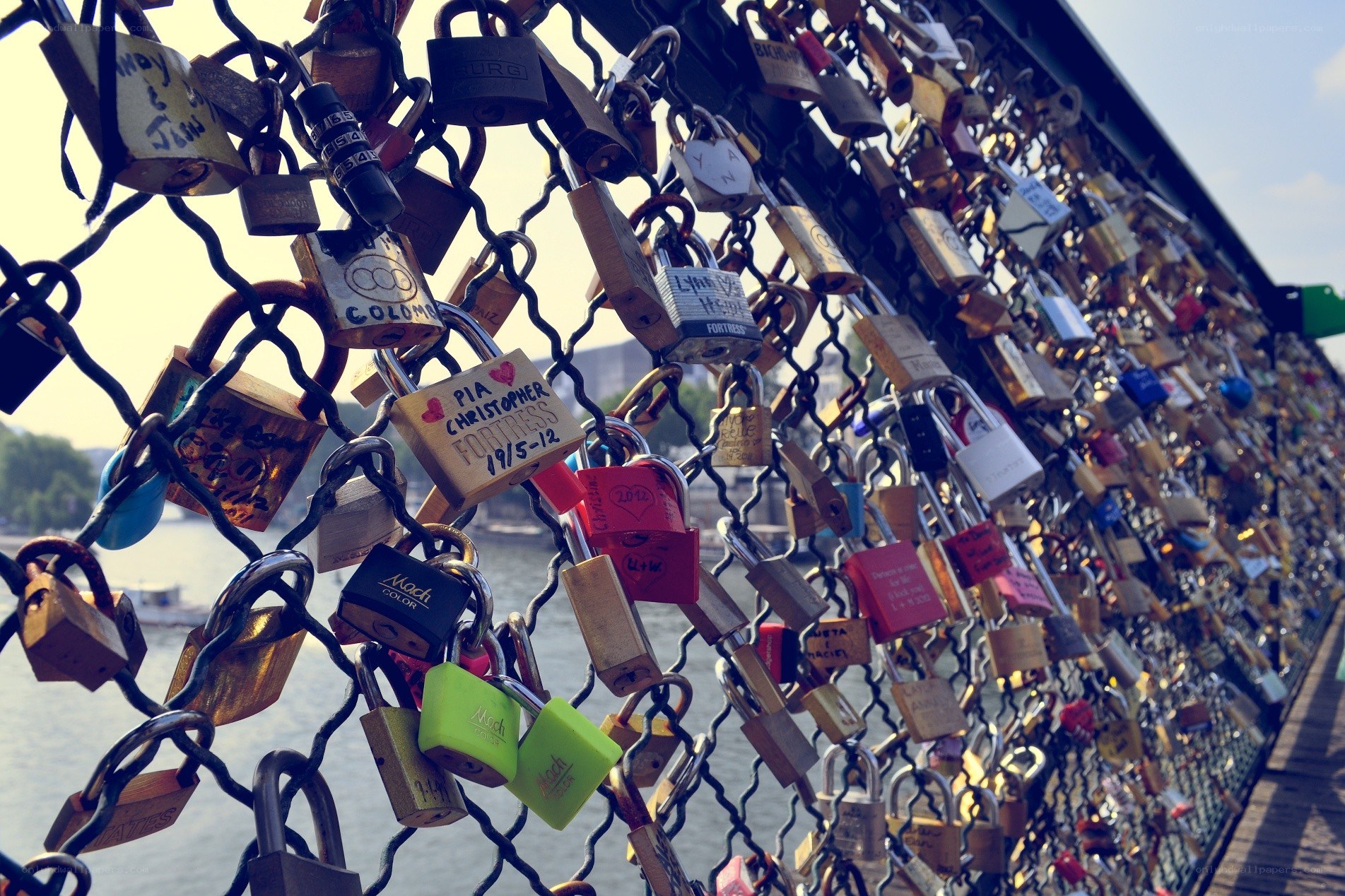 love locks on a bridge