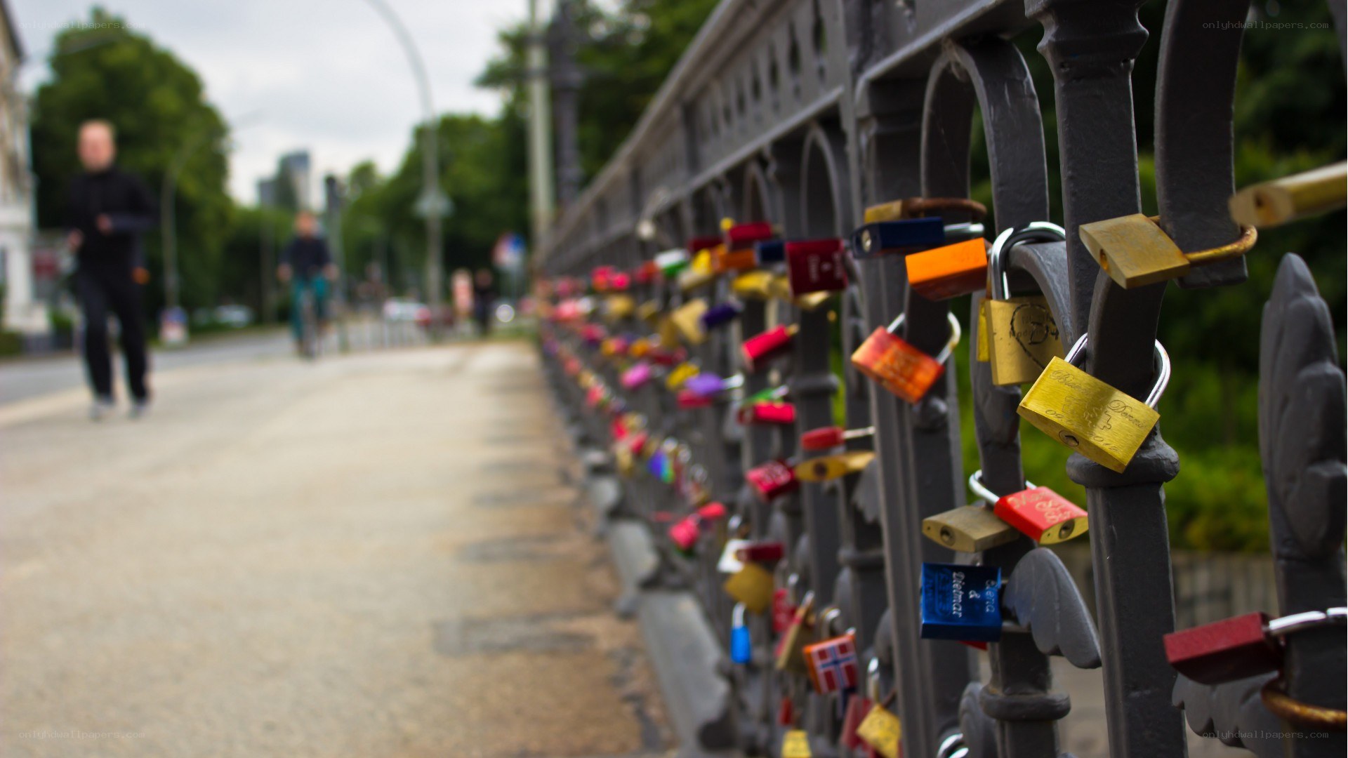 Love locks on a bridge