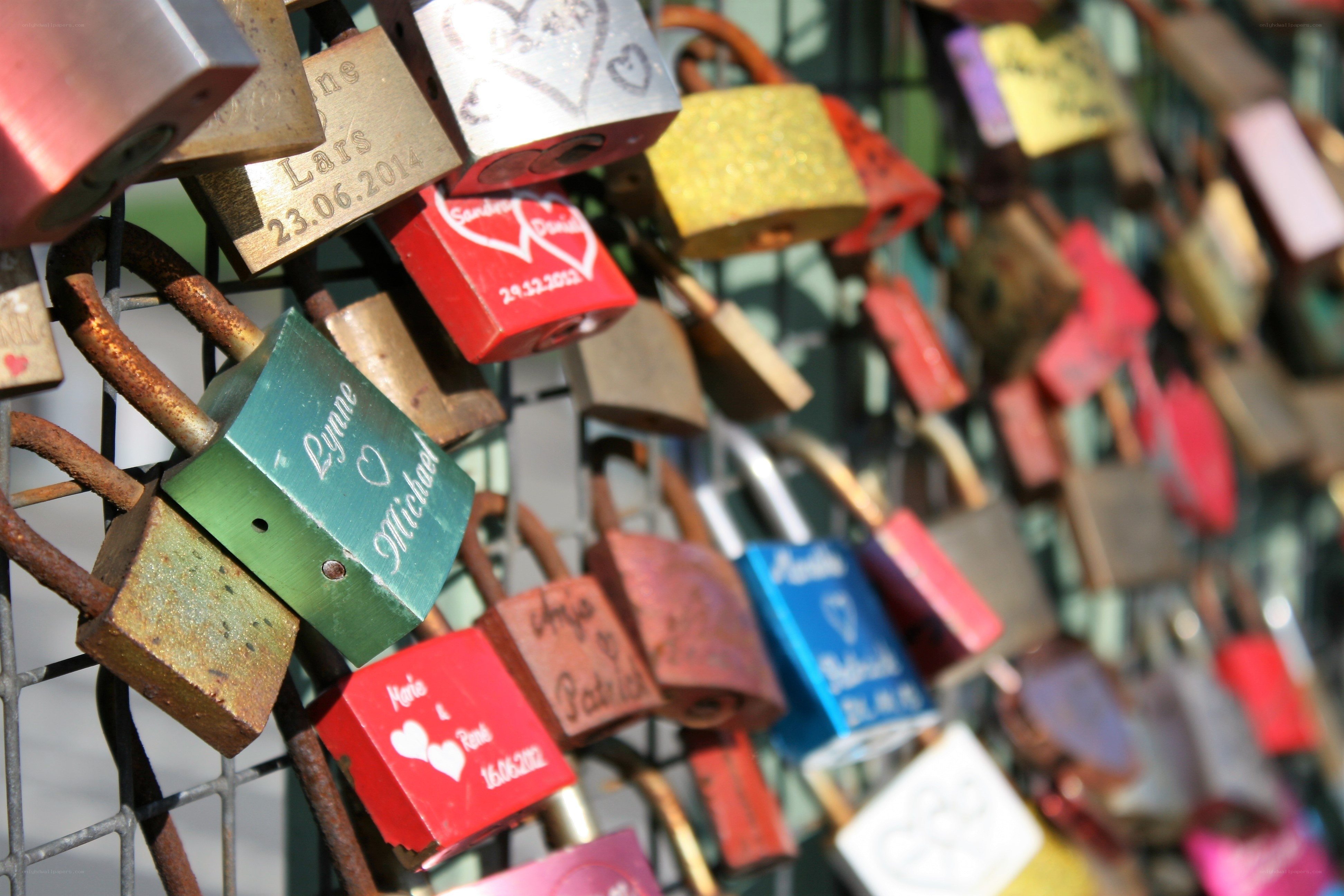 Love locks on a bridge