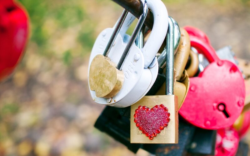 Love locks on a bridge