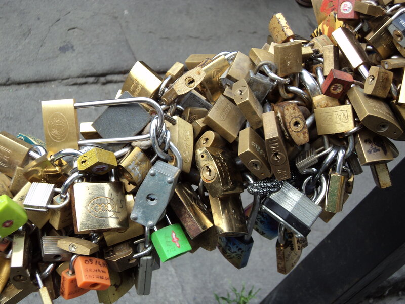 Love Locks on a Railing