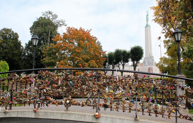 Love Locks on Bridge — Green