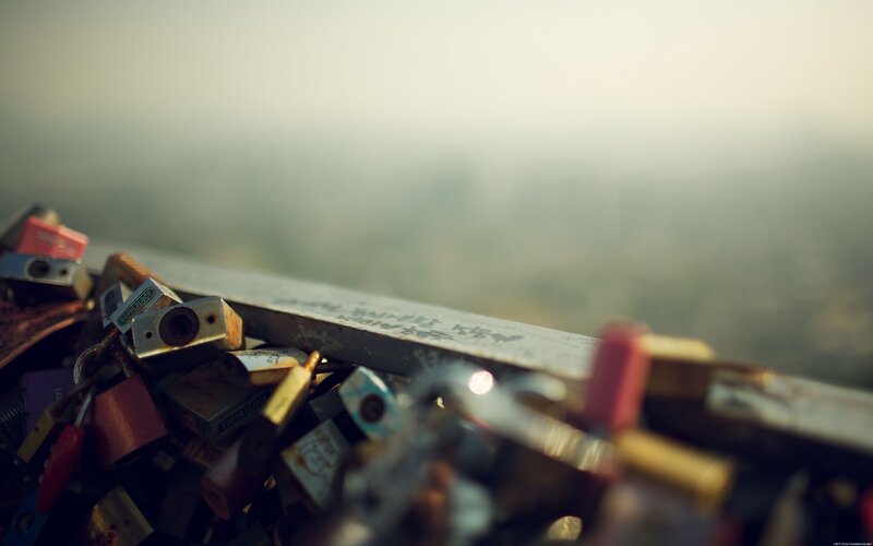 Love Locks on Railing