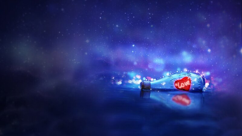 Love message in a bottle