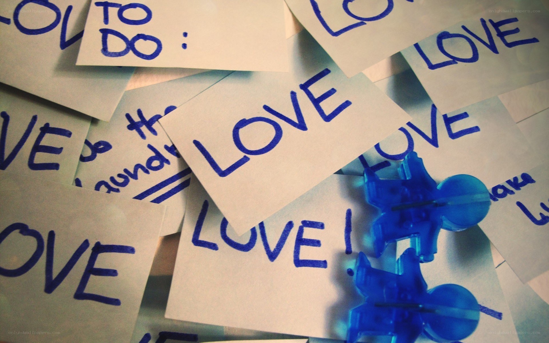 love notes scattered on surface