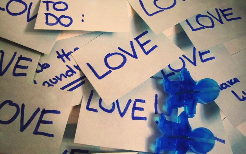 love notes scattered on surface