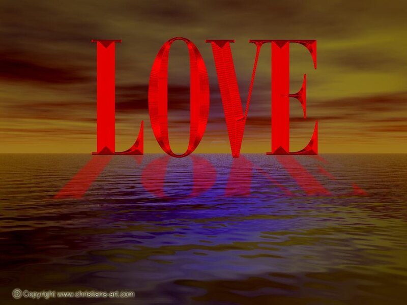 Love over water at sunset