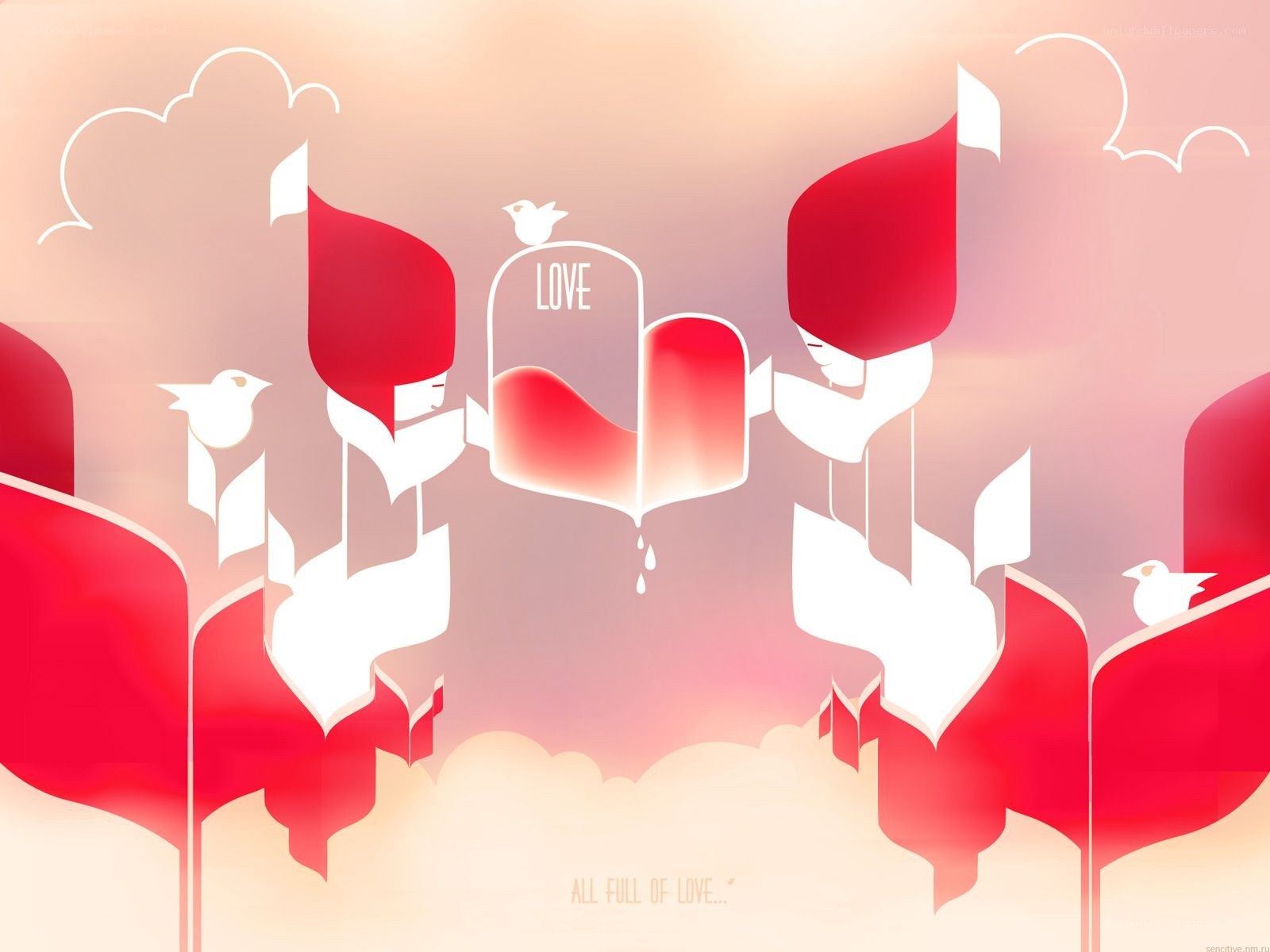 love overflowing from hearts