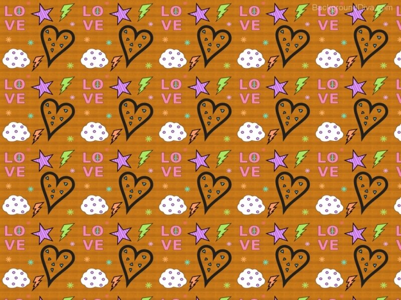 love pattern with hearts and stars