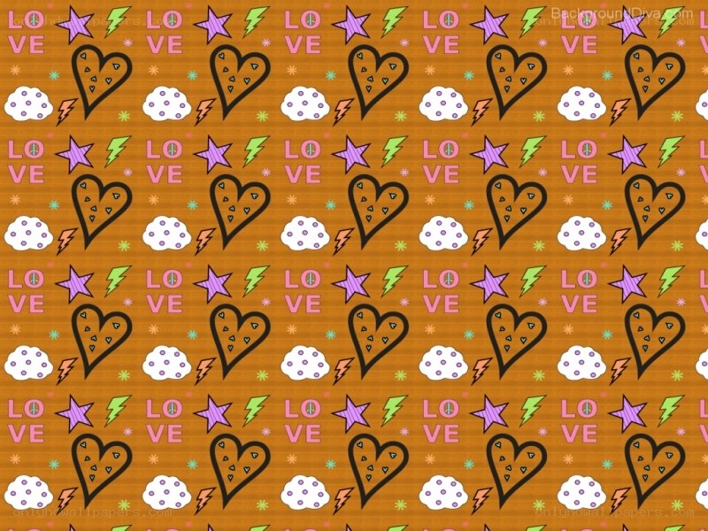 love pattern with hearts and stars