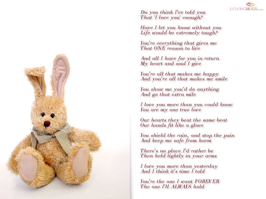 Love poem with bunny