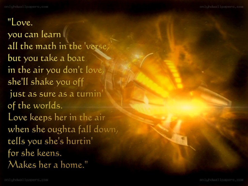 Love poem with glowing ship