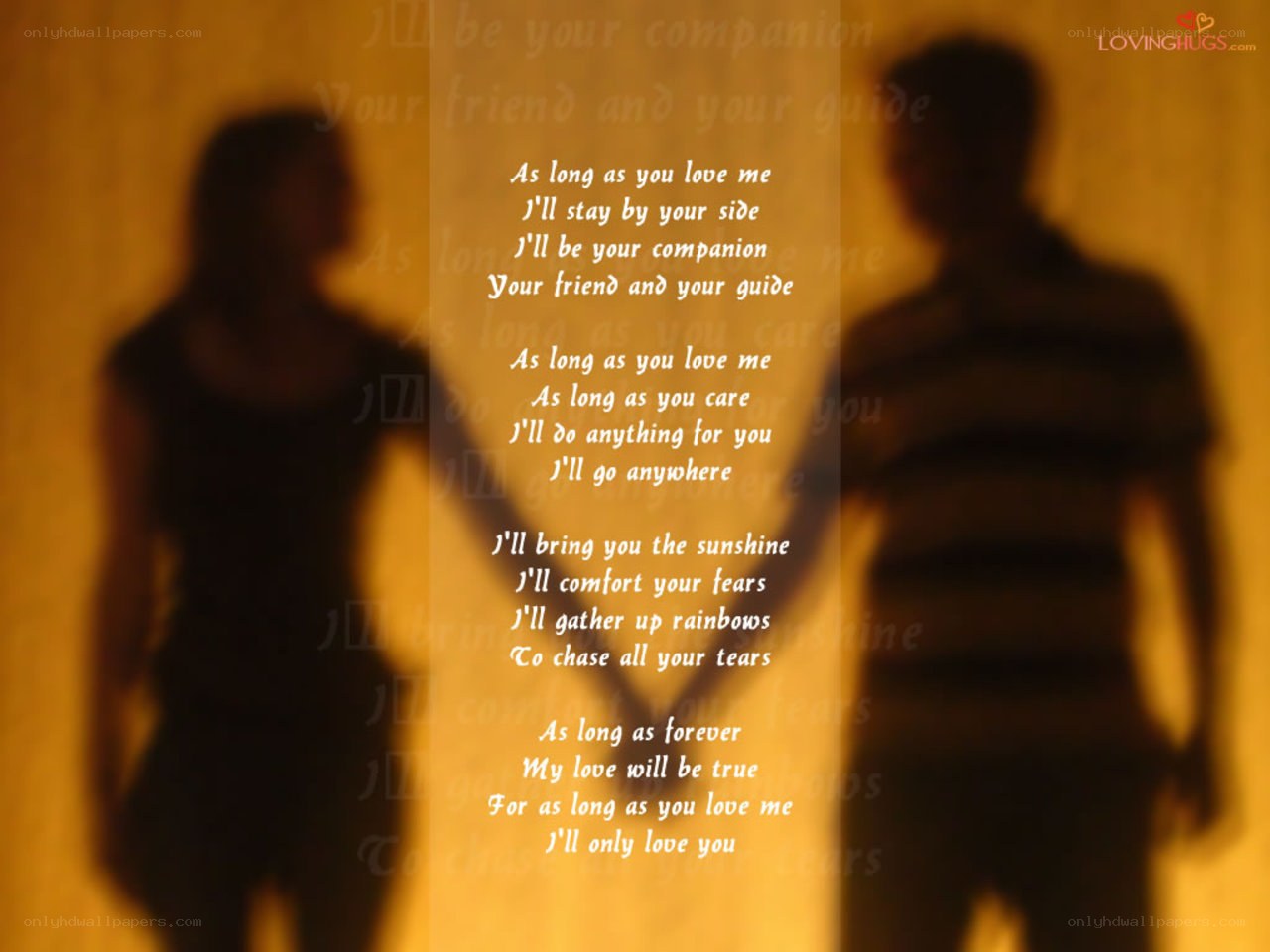 Love poem with silhouettes