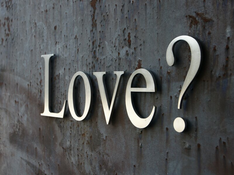 Love question mark sign
