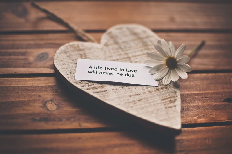 Love quote on wooden heart