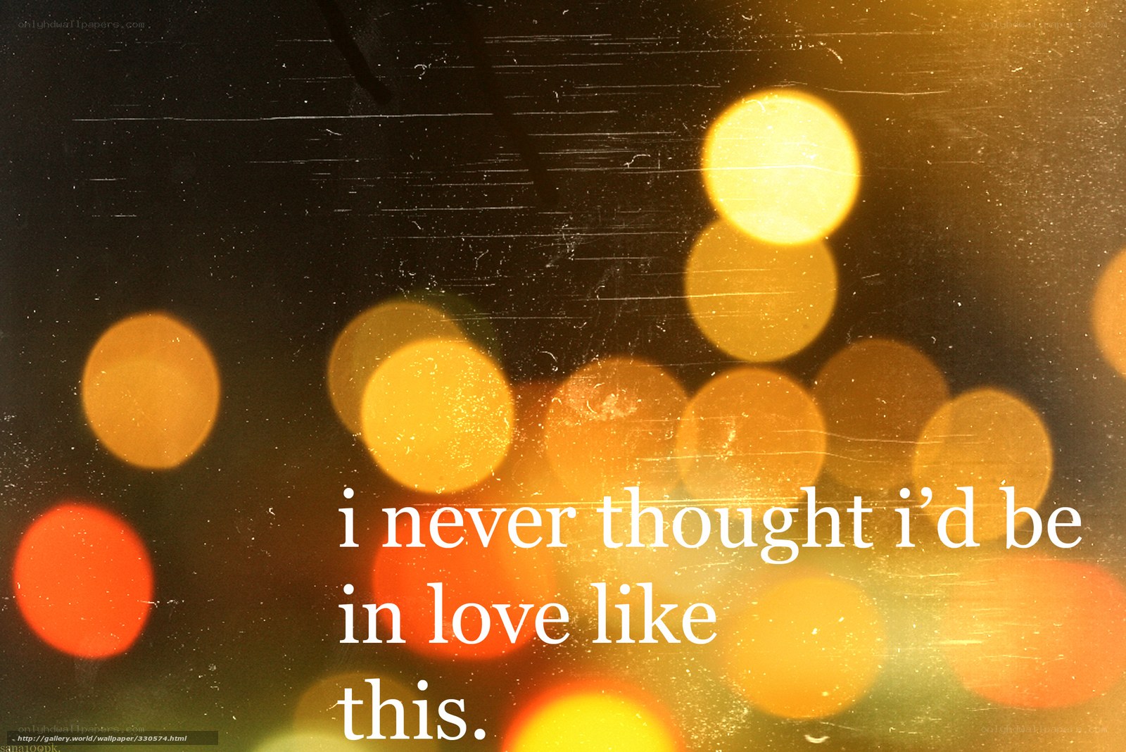 love quote with bokeh lights
