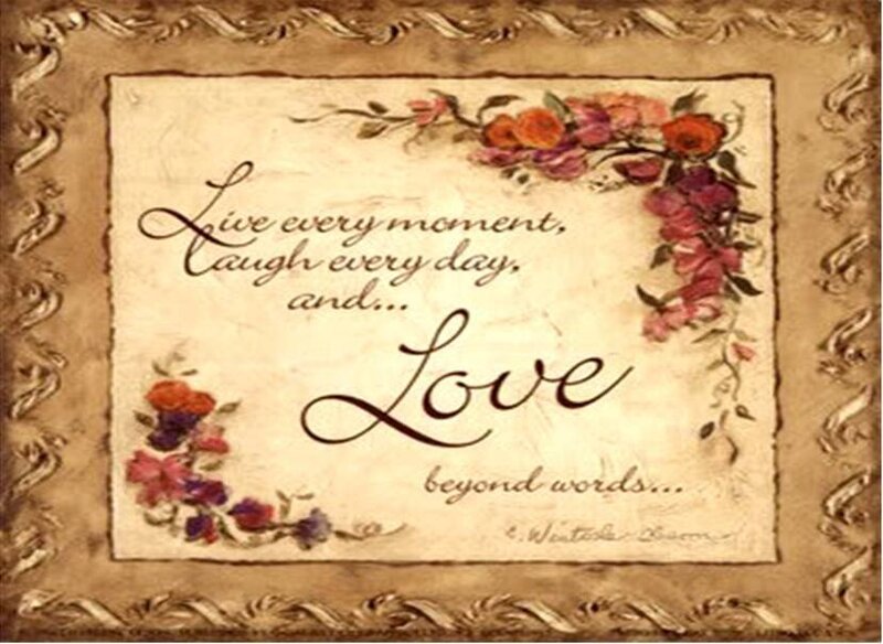 Love quote with flowers