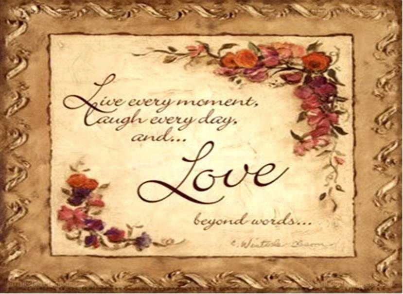 Love quote with flowers