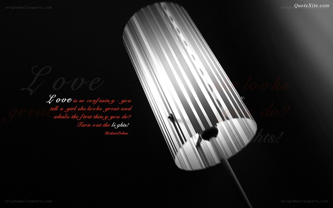 Love quote with lamp