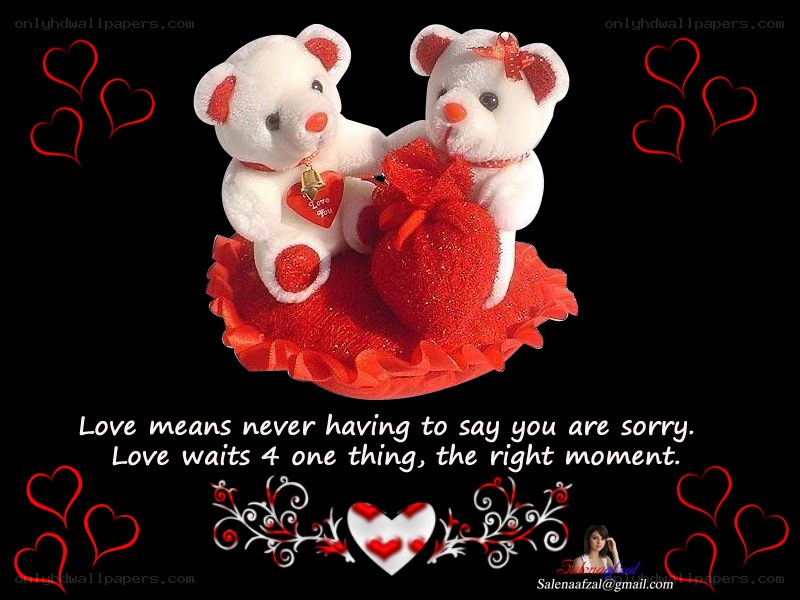 Love quote with teddy bears