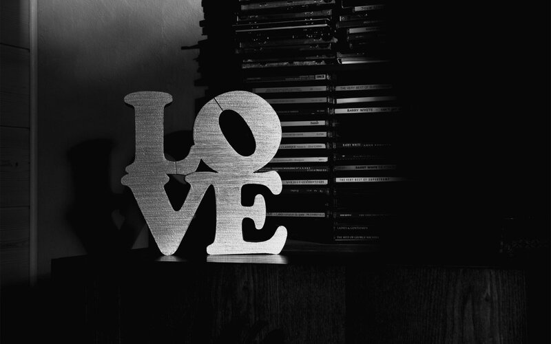 Love Sign on Shelf