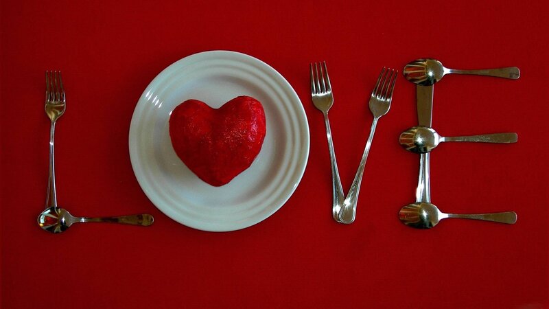 Love spelled with cutlery