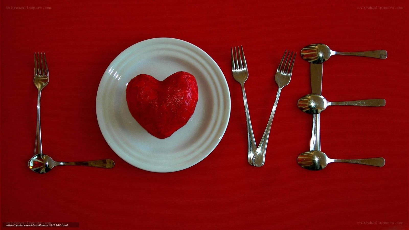 Love spelled with cutlery
