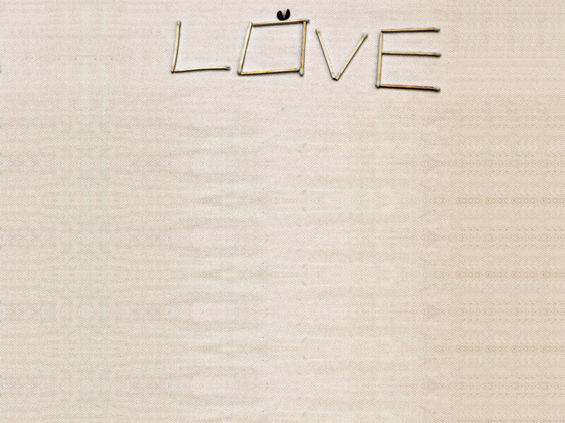 Love spelled with matches