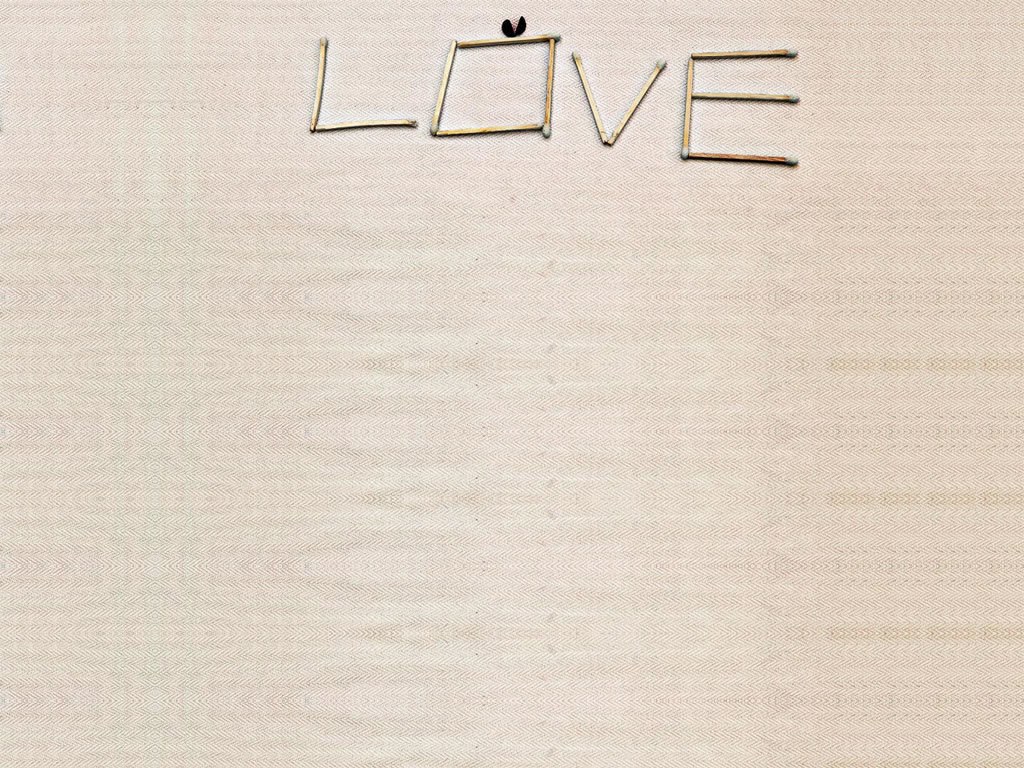 Love spelled with matches