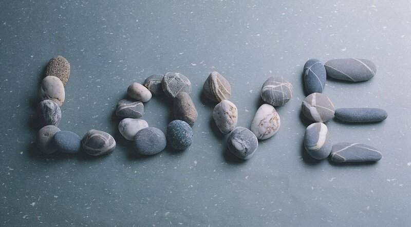 Love spelled with stones