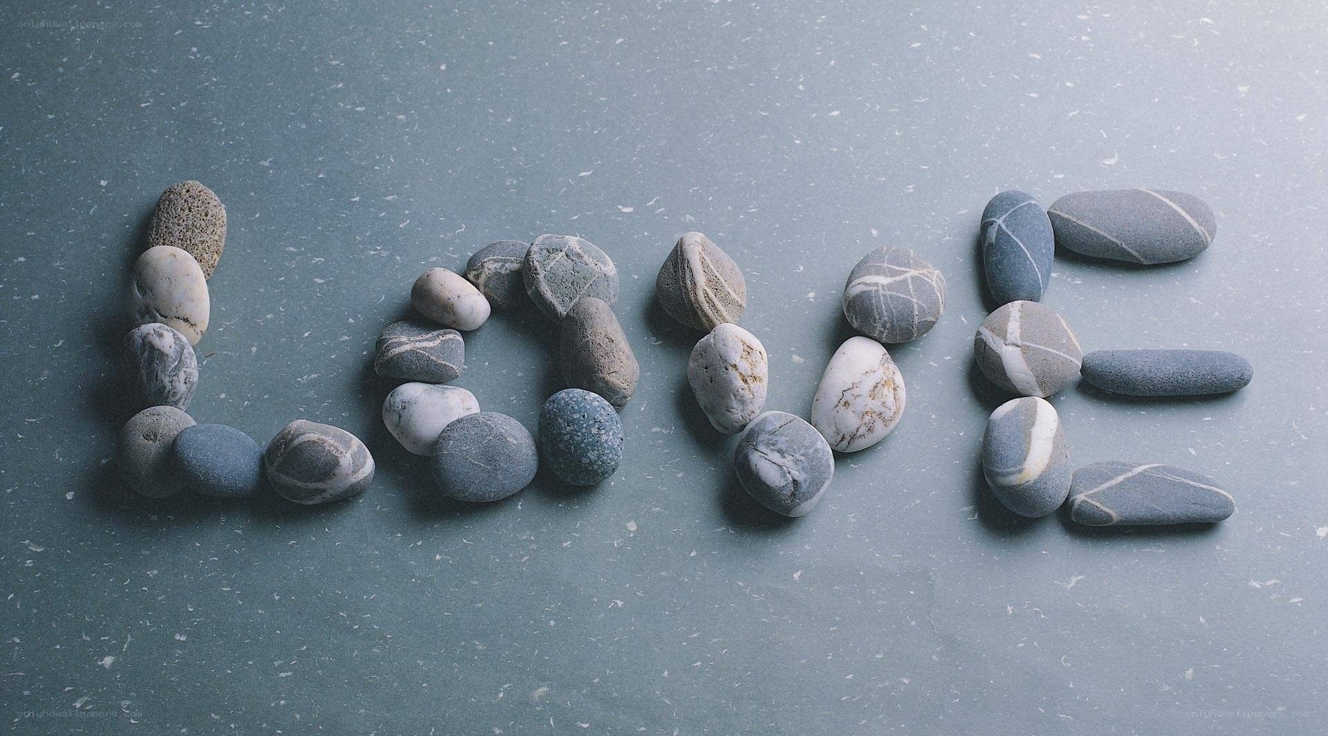 Love spelled with stones