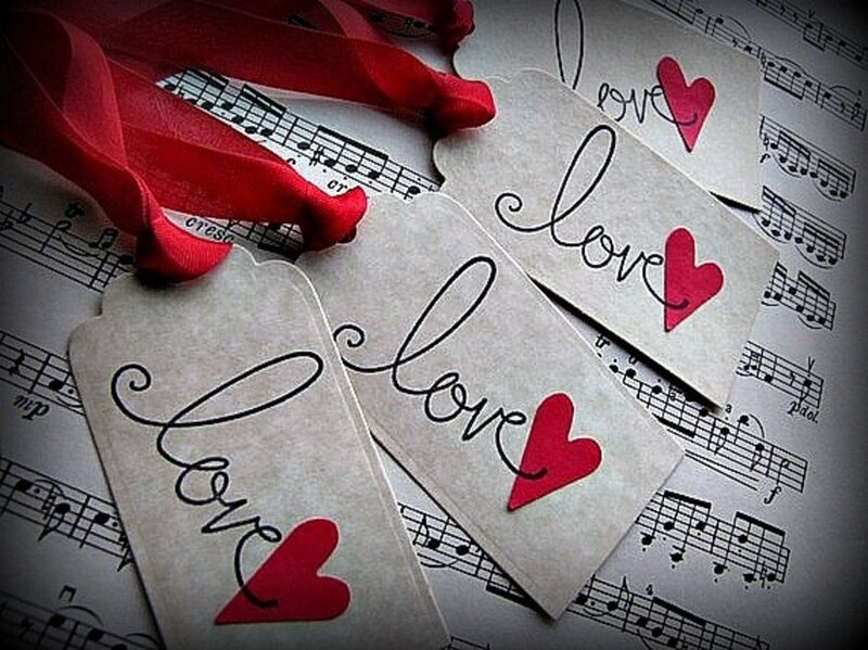Love Tags on Sheet Music