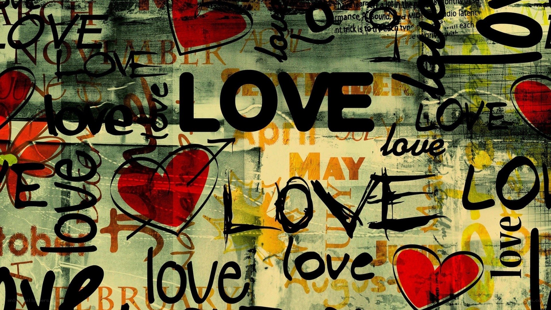 love theme collage artwork