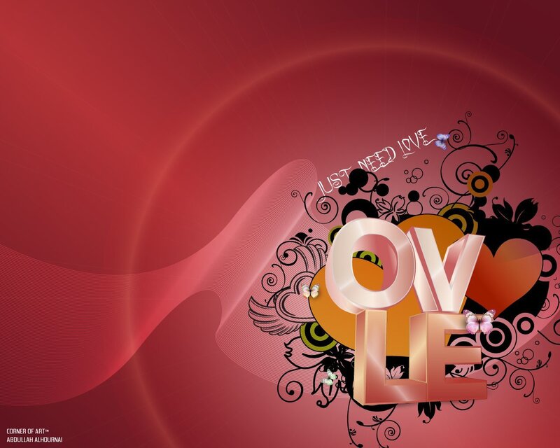 Love theme with decorative text