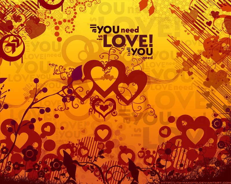 love theme with hearts and flowers
