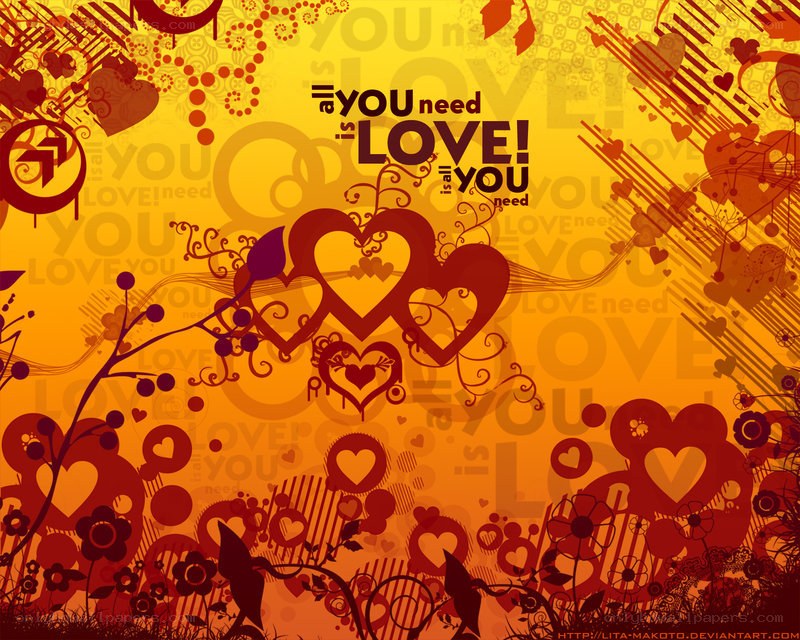 love theme with hearts and flowers