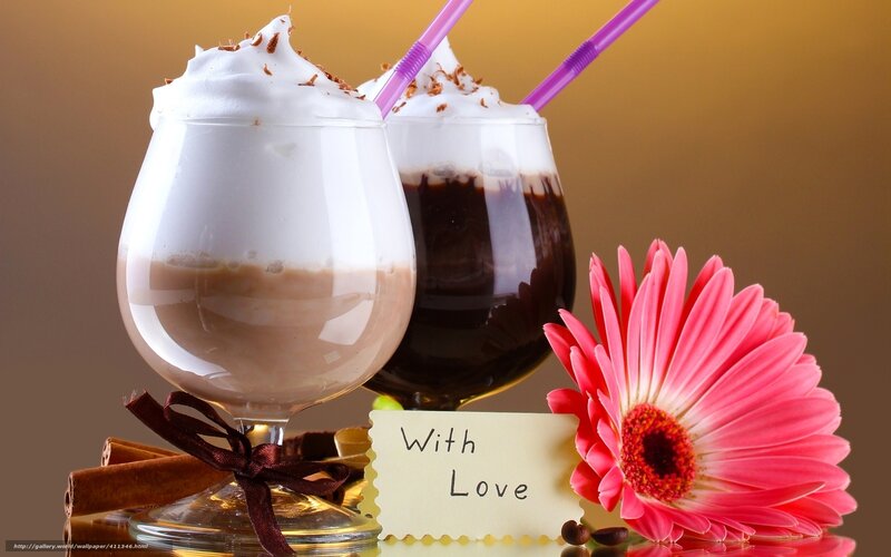Love-themed drinks with flower