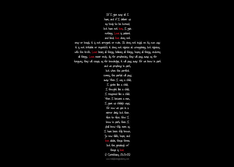 Love verse from Corinthians