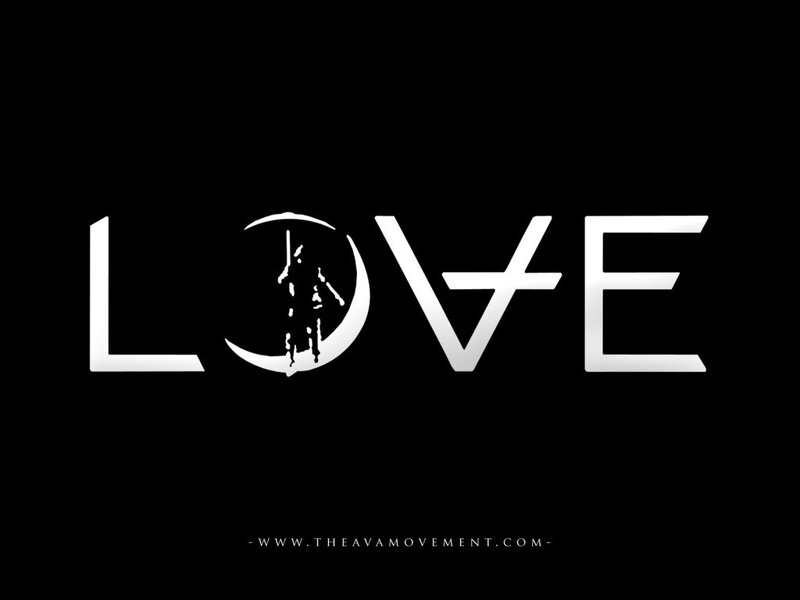 Love with a warrior silhouette