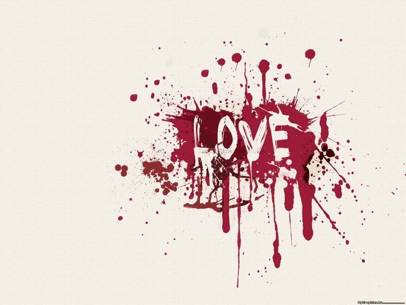 Love with blood splatter