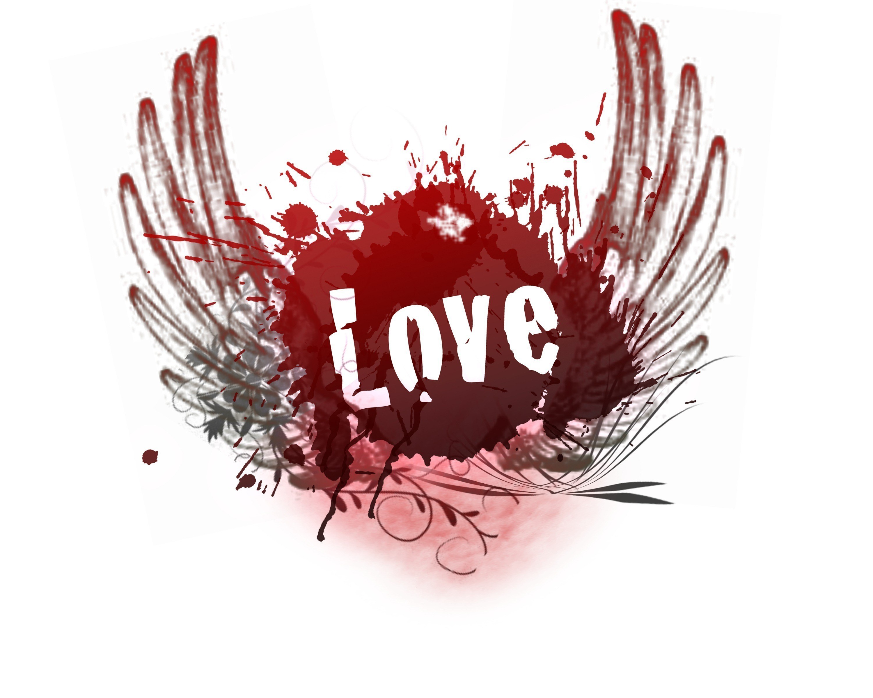 love with blood splatter wings