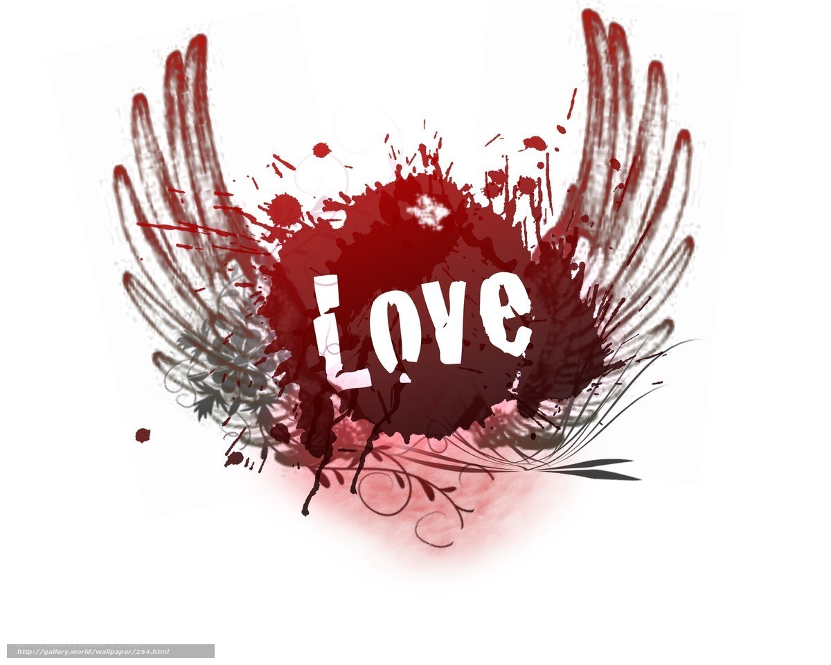Love with blood splatter wings