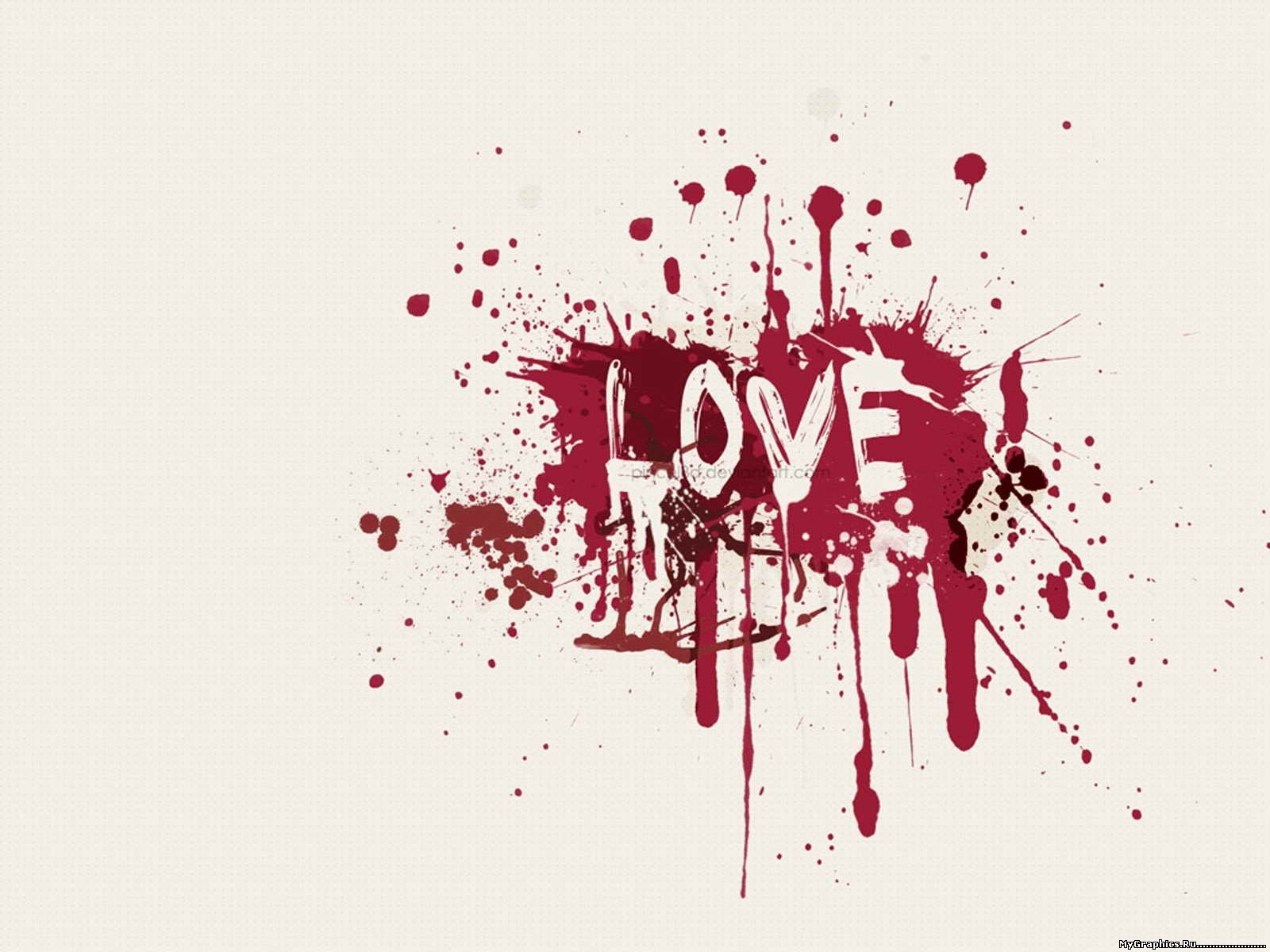 Love with blood splatter
