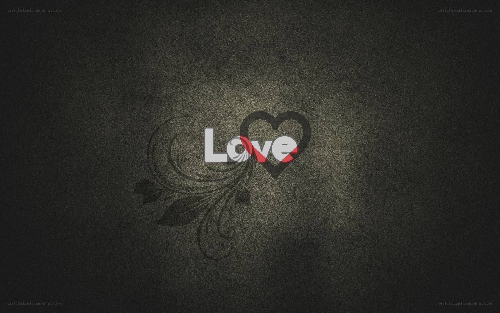 Love with heart and swirl