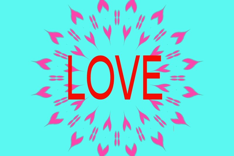 love with heart pattern