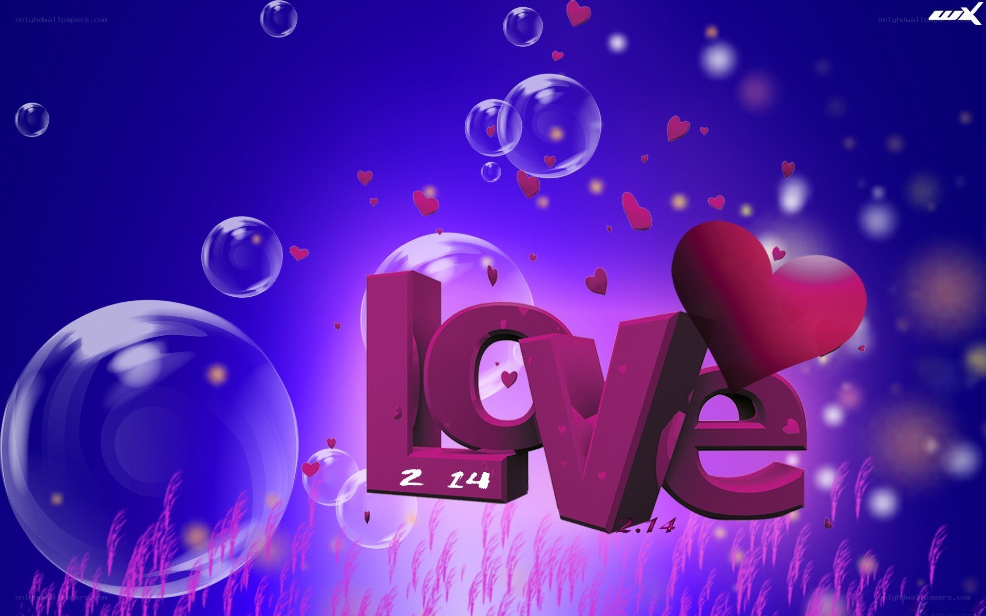 Love with hearts and bubbles
